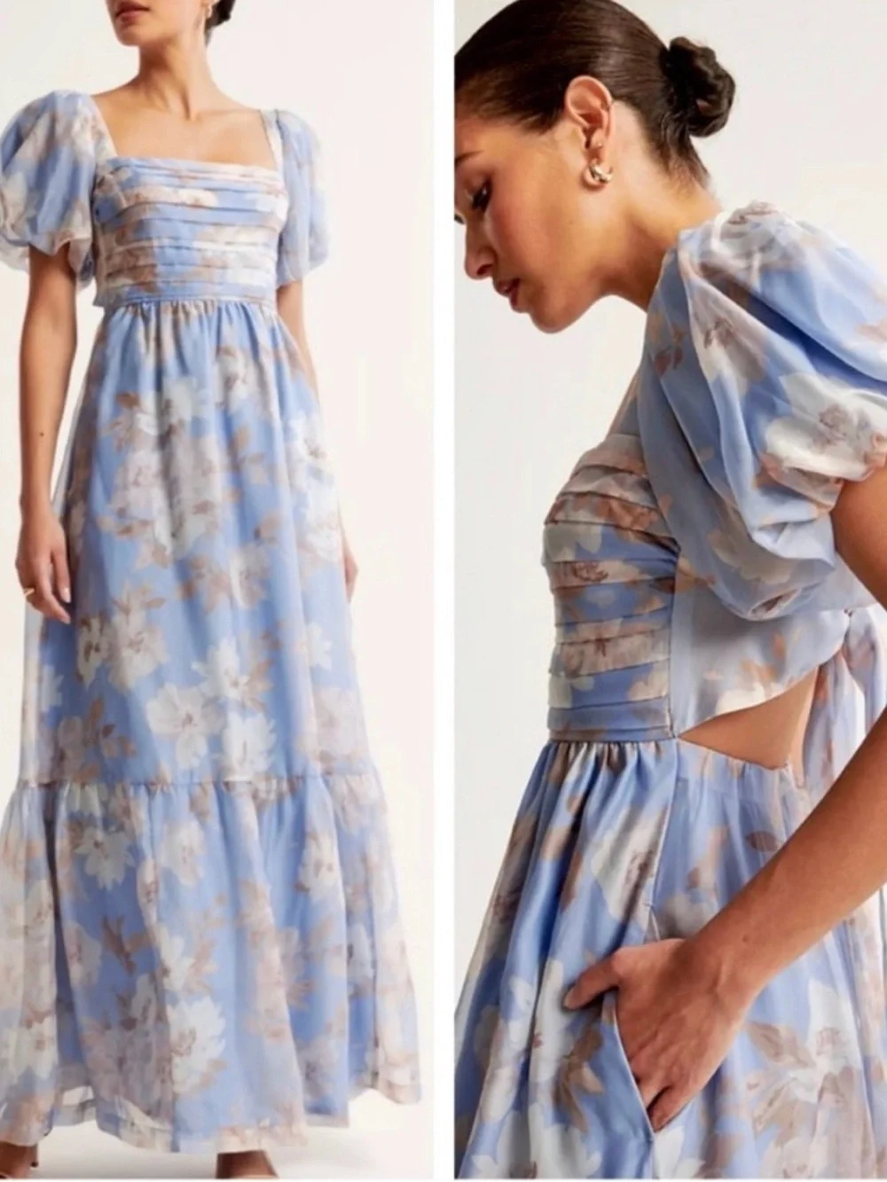 Abercrombie & Fitch Blue Floral Maxi Dress